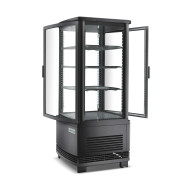 Холодильна вітрина GoodFood RT78LR2, 78 л, чорна, LED-підсвітка, двостороннє відкривання, авторазморожування, цифрове керування