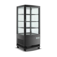 Холодильна вітрина GoodFood RT78LR2, 78 л, чорна, LED-підсвітка, двостороннє відкривання, авторазморожування, цифрове керування