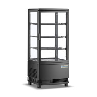 Холодильна вітрина GoodFood RT78LR2, 78 л, чорна, LED-підсвітка, двостороннє відкривання, авторазморожування, цифрове керування