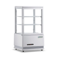 Холодильная витрина GoodFood RT58L белая, 58 л, LED-подсветка, цифровое управление, динамическое охлаждение, автооттаивание, для напитков и десертов