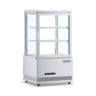 Холодильная витрина GoodFood RT58L белая, 58 л, LED-подсветка, цифровое управление, динамическое охлаждение, автооттаивание, для напитков и десертов