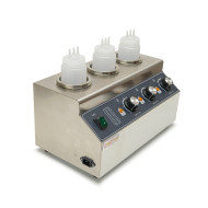 Аппарат для подогрева соусов GoodFood SW3 — профессиональное оборудование из нержавеющей стали с тремя емкостями для соусов, топпингов и горячего шоколада