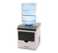 Льодогенератор GoodFood IM22BFS STEEL — 22 кг льоду на добу, пальчиковий лід, наливна подача води, корпус із нержавіючої сталі, диспенсер води