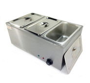 Мармит електричний GoodFood BM3 – настільний апарат для підігріву страв на 3 гастроємності GN 1/3, парове нагрівання, нержавіюча сталь, 1,5 кВт