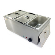 Мармит електричний GoodFood BM3 – настільний апарат для підігріву страв на 3 гастроємності GN 1/3, парове нагрівання, нержавіюча сталь, 1,5 кВт