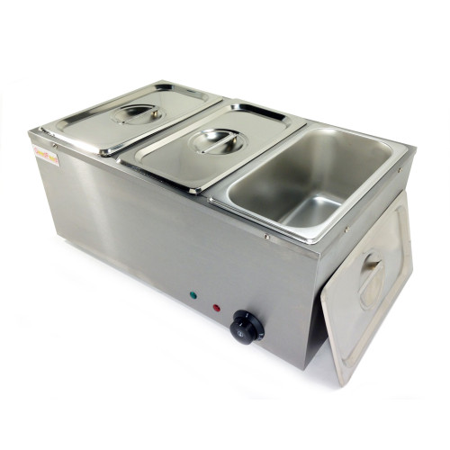 Мармит електричний GoodFood BM3 – настільний апарат для підігріву страв на 3 гастроємності GN 1/3, парове нагрівання, нержавіюча сталь, 1,5 кВт