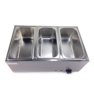 Мармит електричний GoodFood BM3 – настільний апарат для підігріву страв на 3 гастроємності GN 1/3, парове нагрівання, нержавіюча сталь, 1,5 кВт