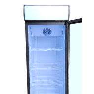 Холодильна шафа для напоїв GoodFood BC480BW2LEDCOL, 466 л, чорна-біла, LED-підсвітка, цифрове керування, вітринна, замок