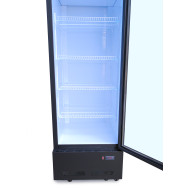 Холодильна шафа для напоїв GoodFood BC480BW2LEDCOL, 466 л, чорна-біла, LED-підсвітка, цифрове керування, вітринна, замок