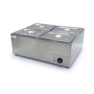 Апарат для підігріву страв GoodFood BM4 — настільний марміт на 4 гастроємності GN 1/2, паровий нагрів, нержавіюча сталь, 1,5 кВт, для кафе та ресторанів