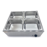 Апарат для підігріву страв GoodFood BM4 — настільний марміт на 4 гастроємності GN 1/2, паровий нагрів, нержавіюча сталь, 1,5 кВт, для кафе та ресторанів