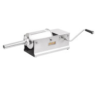 Шприц ковбасний горизонтальний GoodFood SF3H, 3 л, нержавіюча сталь, 4 насадки, ручний, для м’ясного цеху та харчового виробництва