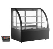 Холодильна вітрина GoodFood RTW100L3 Premium, 100 л, чорна, з LED-підсвіткою та авторазморожуванням для кондитерських виробів