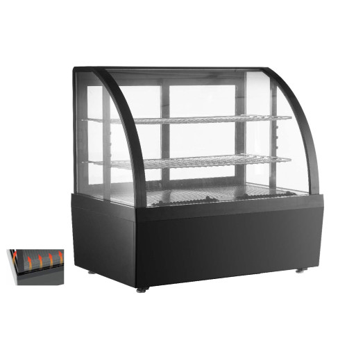 Холодильная витрина GoodFood RTW100L3 Premium, 100 л, черная, с LED-подсветкой и автооттаиванием для кондитерских изделий