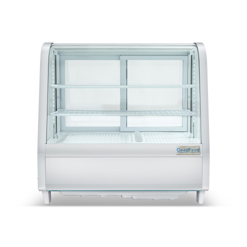 Холодильна вітрина GoodFood RTW100L Premium, біла — для кондитерських виробів, 100 л, LED-підсвітка, авторазморожування, динамічне охолодження