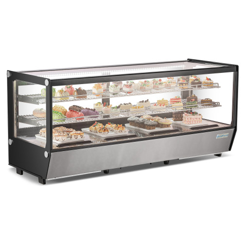 Холодильная витрина GoodFood RTW250L5, 268 л, настольная, из нержавеющей стали, с LED-подсветкой и цифровым управлением