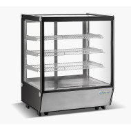 Холодильная витрина GoodFood RTW145L5, настольная, 169 л, стекло/нержавеющая сталь, LED-подсветка, 3 полки, для кондитерских изделий