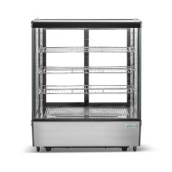 Холодильная витрина GoodFood RTW145L5, настольная, 169 л, стекло/нержавеющая сталь, LED-подсветка, 3 полки, для кондитерских изделий