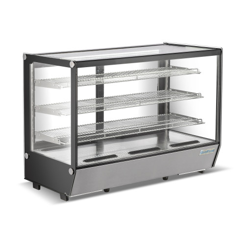 Холодильна вітрина GoodFood RTW235L5, 288 л, настільна, скляна, з LED-підсвіткою та цифровим керуванням, нержавіюча сталь