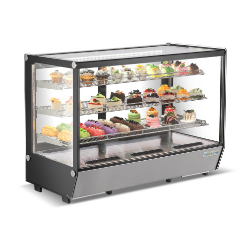 Холодильна вітрина GoodFood RTW235L5, 288 л, настільна, скляна, з LED-підсвіткою та цифровим керуванням, нержавіюча сталь