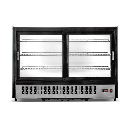 Холодильна вітрина GoodFood RTW235L5, 288 л, настільна, скляна, з LED-підсвіткою та цифровим керуванням, нержавіюча сталь