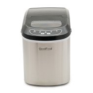 Льодогенератор GoodFood IM12FS STEEL: настільний апарат з нержавіючої сталі, 12 кг льодових пальчиків на добу, 2 розміри льоду, бункер 1,1 кг