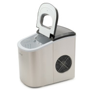 Льодогенератор GoodFood IM12FS STEEL: настільний апарат з нержавіючої сталі, 12 кг льодових пальчиків на добу, 2 розміри льоду, бункер 1,1 кг