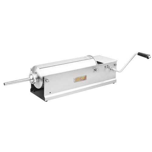 Шприц ковбасний горизонтальний GoodFood SF7H, 7 л, нержавіюча сталь, 4 насадки, ручний, для м’ясного цеху та виробництва ковбаси