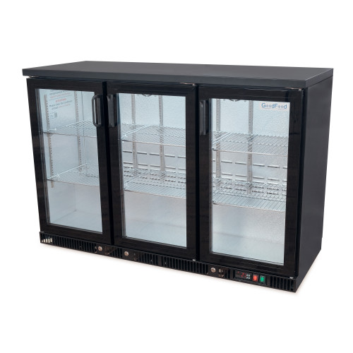 Шкаф барный холодильный GoodFood GF-SGD315-H6C — вместительный холодильник для напитков с LED-подсветкой и стеклянной дверью, 314 л