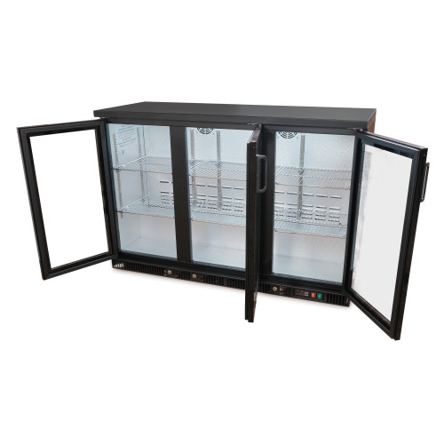 Шкаф барный холодильный GoodFood GF-SGD315-H6C — вместительный холодильник для напитков с LED-подсветкой и стеклянной дверью, 314 л