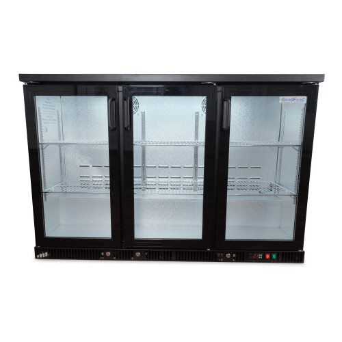 Шкаф барный холодильный GoodFood GF-SGD315-H6C — вместительный холодильник для напитков с LED-подсветкой и стеклянной дверью, 314 л