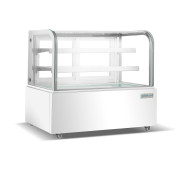 Холодильна вітрина GoodFood FW370R, 370 л, біла, з LED-підсвіткою та скляними полицями для магазинів і кондитерських