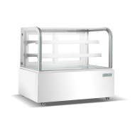 Холодильна вітрина GoodFood FW370R, 370 л, біла, з LED-підсвіткою та скляними полицями для магазинів і кондитерських