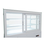 Холодильна вітрина GoodFood FW370R, 370 л, біла, з LED-підсвіткою та скляними полицями для магазинів і кондитерських