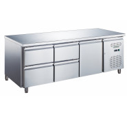 Холодильний стіл GoodFood GF-GN3140TN-HC на 4 ящики, 417 л, нержавійка, динамічне охолодження, стільниця без бортика, для кафе та ресторанів