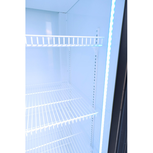 Холодильна шафа для напоїв GoodFood BC480BW2LED, 466 л, чорна-біла, LED-підсвітка, цифрове управління, вітрина для магазинів і кафе