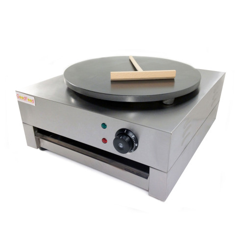 Млинница электрическая GoodFood CM10R — профессиональная однопостовая млинница 400 мм из нержавеющей стали и чугуна, терморегулятор 50–300°С, 3 кВт