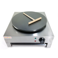 Млинница электрическая GoodFood CM10R — профессиональная однопостовая млинница 400 мм из нержавеющей стали и чугуна, терморегулятор 50–300°С, 3 кВт