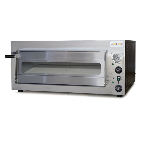 Електрична піч для піци GoodFood PO33 — 4 піци Ø35 см, 4,2 кВт, шамот, температура до 500°C, для кафе та ресторанів