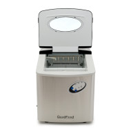 Льодогенератор GoodFood IM20FS STEEL — 20 кг льоду на добу, пальчиковий лід, сталевий корпус, наливний/автоматичний, для кафе, барів та ресторанів