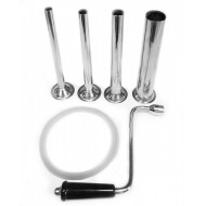 Шприц ковбасний вертикальний GoodFood SF3VS, 3 л, нержавіюча сталь, 4 насадки, ручний, професійний для м’ясопереробки