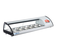 Вітрина для суші GoodFood RTS83L біла, 83 л, LED-підсвітка, цифрове керування, 6 гастроємностей GN 1/3, температурний режим 0…+12°C