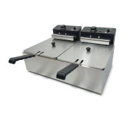 Електрична подвійна фритюрниця GoodFood EF66 BLACK, 2×6 л, нержавіюча сталь, 2×2,5 кВт — професійне рішення для кафе та ресторанів