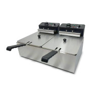 Електрична подвійна фритюрниця GoodFood EF66 BLACK, 2×6 л, нержавіюча сталь, 2×2,5 кВт — професійне рішення для кафе та ресторанів