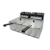 Електрична подвійна фритюрниця GoodFood EF66 BLACK, 2×6 л, нержавіюча сталь, 2×2,5 кВт — професійне рішення для кафе та ресторанів