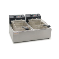 Електрична подвійна фритюрниця GoodFood EF66 BLACK, 2×6 л, нержавіюча сталь, 2×2,5 кВт — професійне рішення для кафе та ресторанів