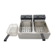 Електрична подвійна фритюрниця GoodFood EF66 BLACK, 2×6 л, нержавіюча сталь, 2×2,5 кВт — професійне рішення для кафе та ресторанів