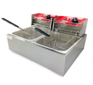 Професійна подвійна електрична фритюрниця GoodFood EF66 — 2 секції, 5 кВт, нержавіюча сталь, для ресторанів та кафе