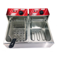 Професійна подвійна електрична фритюрниця GoodFood EF66 — 2 секції, 5 кВт, нержавіюча сталь, для ресторанів та кафе