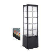 Холодильная витрина GoodFood RT235L3, 235 л, черная, с LED-подсветкой и цифровым управлением для магазинов и кафе